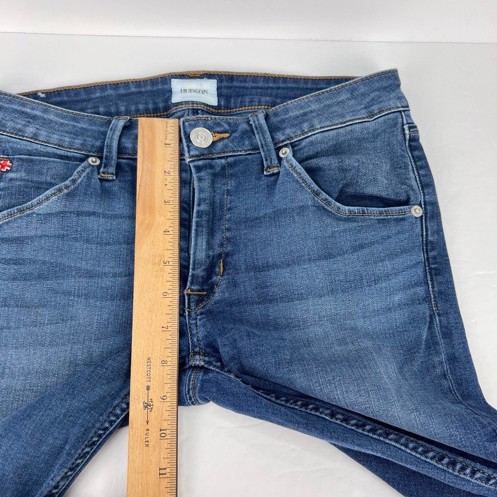 Hudson Women 27 Bacara Straight Jeans Flap Pocket Raw Hem NW668ZHA - Picture 14 of 15